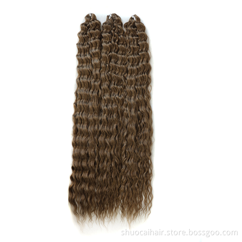 SC 30 Inch Bohemia Crochet Hair Extensions Goddess Synthetic Braiding hair Curly Colored Long Soft Synthetic Hair Extensions